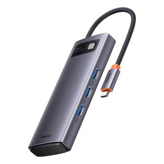 Docks & HUB - Hub 6in1 Baseus Metal Gleam Series, USB-C to 3x USB 3.0 + USB-C PD + microSD/ - quick order from manufacturer