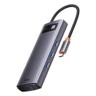 Новые товары - Hub 6in1 Baseus Metal Gleam Series, USB-C to 3x USB 3.0 + HDMI + USB-C PD + VGA WKWG030013 - быстрый заказ от про