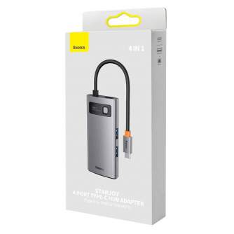 Sortimenta jaunumi - Hub 4in1 Baseus Metal Gleam Series, USB-C to 3x USB 3.0 + Ethernet RJ45 WKWG070113 - ātri pasūtīt no ražotāja