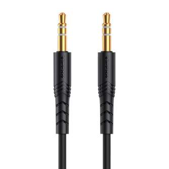 Audio vadi, adapteri - Mini jack 3.5mm AUX cable Vipfan L04 1m, gold plated (black) L04 - быстрый заказ от производителя