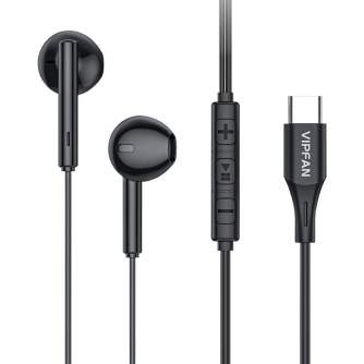 Austiņas - Wired in-ear headphones Vipfan M18, USB-C (black) M18 - быстрый заказ от производителя