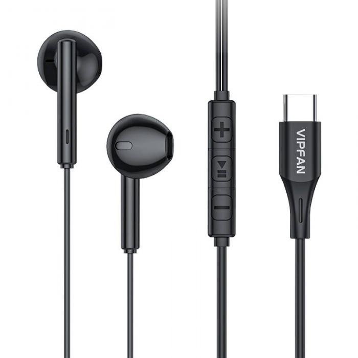 Discontinued - Wired in-ear headphones Vipfan M18, USB-C (black) M18