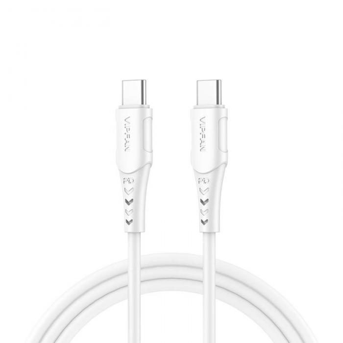 Discontinued - USB-C to USB-C cable Vipfan P05, 60W, PD, 1m (white) P05-1m