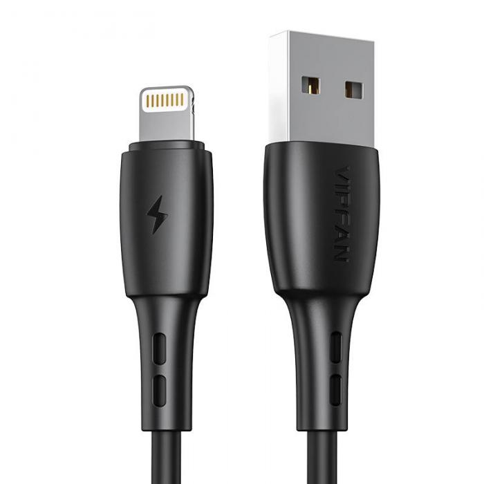 Discontinued - USB to Lightning cable Vipfan Racing X05, 3A, 2m (black) X05LT-2m-black