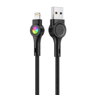 Kabeļi - USB to Lightning cable Vipfan Colorful X08, 3A, 1.2m (black) X08LT - быстрый заказ от производителя