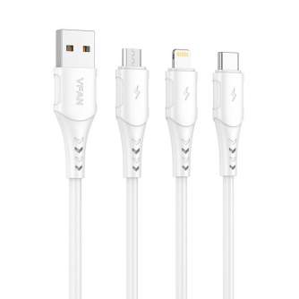 Discontinued - USB to USB-C cable Vipfan Colorful X12, 3A, 1m (white) X12TC