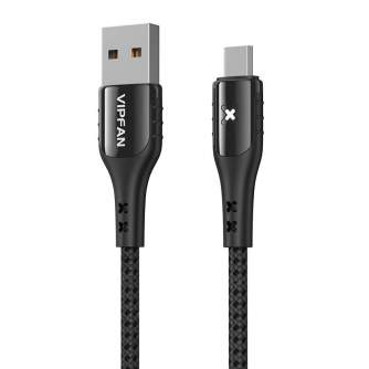 Kabeļi - USB to Micro USB cable Vipfan Colorful X13, 3A, 1.2m (black) X13MK - быстрый заказ от производителя