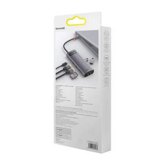 New products - Hub 9in1 Baseus Metal Gleam Series, USB-C to 2x USB 3.0 + 2x HDMI + USB 2.0 + USB-C PD + Ethernet RJ45 + microSD/SD WKWG060013 - quick order from manufacturer