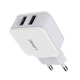 Kabeļi - Wall charger LDNIO A2202, 2x USB, 12W (white) A2202 EU - быстрый заказ от производителя