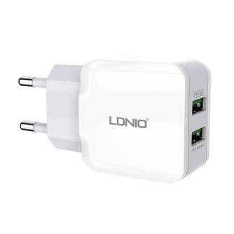 Kabeļi - Wall charger LDNIO A2202, 2x USB, 12W (white) A2202 EU - ātri pasūtīt no ražotāja