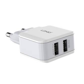 Kabeļi - Wall charger LDNIO A2202, 2x USB, 12W (white) A2202 EU - ātri pasūtīt no ražotāja