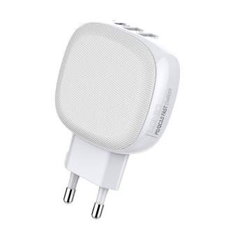 Telefonų, planšetinių kompiuterių ir GPS įkrovikliai - Wall charger LDNIO A3510Q, 2x USB + USB-C, PD + QC 3.0, 32W (white) A3510