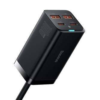 Кабели - Baseus GaN3 Pro wall charger 2xUSB-C + 2xUSB, 100W (black) CCGP000101 - быстрый заказ от производителя