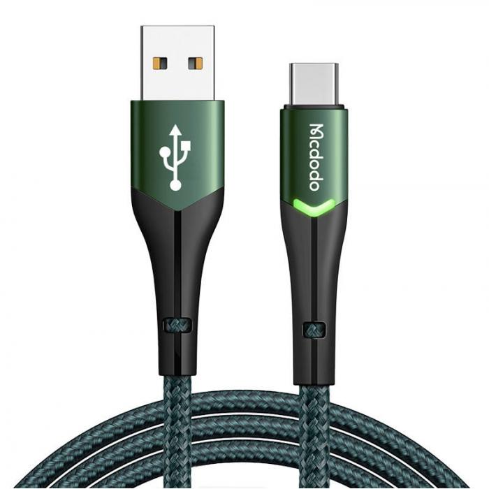 Больше не производится - USB to USB-C Mcdodo Magnificence CA-7961 LED cable, 1m (green) CA-7961