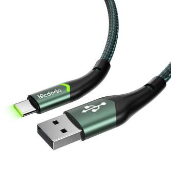 Больше не производится - USB to USB-C Mcdodo Magnificence CA-7961 LED cable, 1m (green) CA-7961