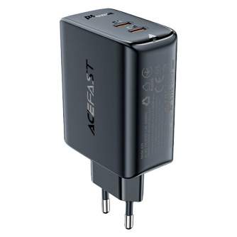 Wall charger - Wall charger Acefast A29 PD50W GAN 2x USB-C 50W (black) A29 black - quick order from manufacturer