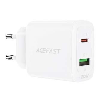 Wall charger - Wall Charger Acefast A25, USB + USB-C, PD 20W (white) A25 - quick order from manufacturer