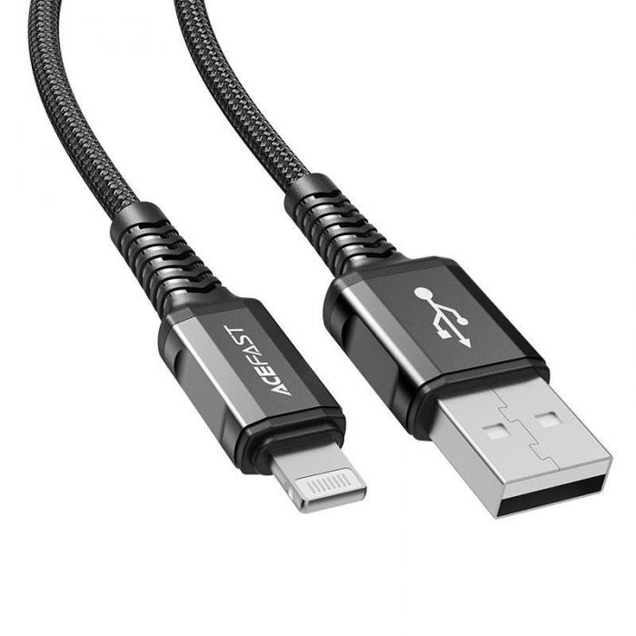 Kabeļi - Cable USB to Lightning Acefast C1-02, 1.2m (czarny) C1-02 - быстрый заказ от производителя