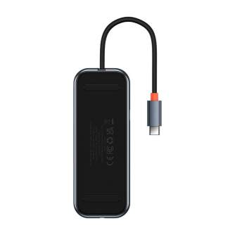 Новые товары - Hub 7in1 Baseus AcmeJoy Series USB-C to 2xUSB 3.0 + HDMI + USB 2.0 + USB-C PD + SD/TF (dark grey) WKJZ010413 - бы