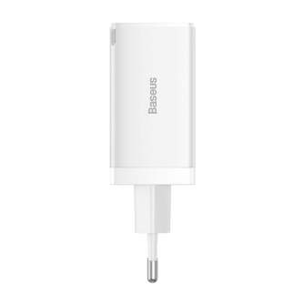 Кабели - Wall charger Baseus GaN5 Pro 2xUSB-C + USB, 65W (white) CCGP120202 - быстрый заказ от производителя