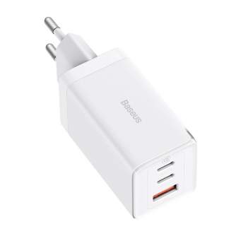 Кабели - Wall charger Baseus GaN5 Pro 2xUSB-C + USB, 65W (white) CCGP120202 - быстрый заказ от производителя