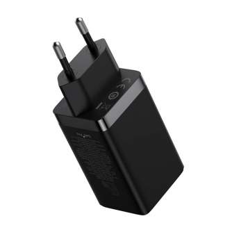 Кабели - Wall charger Baseus GaN5 Pro 2xUSB-C + USB, 65W (black) CCGP120201 - быстрый заказ от производителя