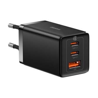 Mobilo tālruņu, planšetdatoru, GPS lādētāji - Wall charger Baseus GaN5 Pro 2xUSB-C + USB, 65W (black) CCGP120201 - ātri pasūtīt no ražotāja