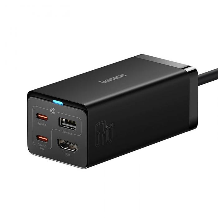 Wall charger - Wall charger Baseus GaN5 Pro 2xUSB-C + USB + HDMI, 67W (black) CCGP110201 - quick order from manufacturer