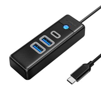 Sortimenta jaunumi - Orico Hub Adapter USB-C to 2x USB 3.0 + USB-C, 5 Gbps, 0.15m (Black) PWC2U-C3-015-BK-EP - ātri pasūtīt no ražotāja