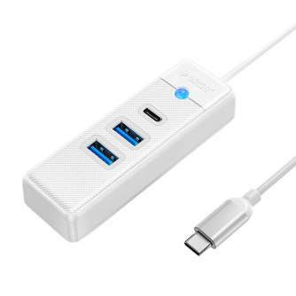 Sortimenta jaunumi - Orico Hub Adapter USB-C to 2x USB 3.0 + USB-C, 5 Gbps, 0.15m (White) PWC2U-C3-015-WH-EP - ātri pasūtīt no ražotāja