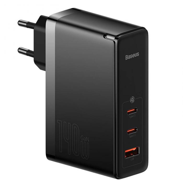 Mobilo tālruņu, planšetdatoru, GPS lādētāji - Wall charger Baseus GaN5 Pro 2xUSB-C + USB, 140W (black) CCGP100201 - ātri pasūtīt no ražotāja