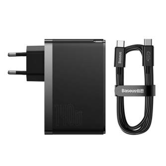 Telefonų, planšetinių kompiuterių ir GPS įkrovikliai - Wall charger Baseus GaN5 Pro 2xUSB-C + USB, 140W (black) CCGP100201 - быс