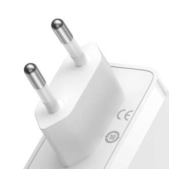 Telefonų, planšetinių kompiuterių ir GPS įkrovikliai - Wall charger Baseus GaN5 Pro 2xUSB-C + USB, 140W (white) CCGP100202 - быс