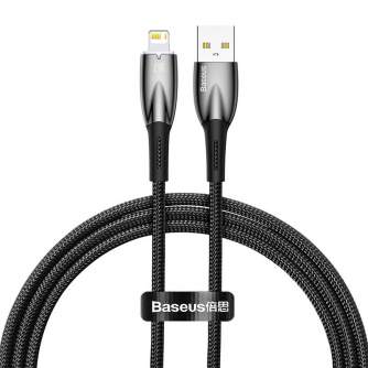 Kabeļi - USB cable for Lightning Baseus Glimmer Series, 2.4A, 1m (Black) CADH000201 - быстрый заказ от производителя