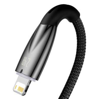 Kabeļi - USB cable for Lightning Baseus Glimmer Series, 2.4A, 1m (Black) CADH000201 - быстрый заказ от производителя