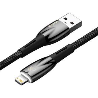 Kabeļi - USB cable for Lightning Baseus Glimmer Series, 2.4A, 1m (Black) CADH000201 - быстрый заказ от производителя