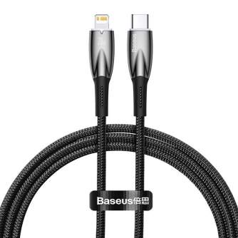 Kabeļi - USB-C cable for Lightning Baseus Glimmer Series, 20W, 1m (Black) CADH000001 - ātri pasūtīt no ražotāja