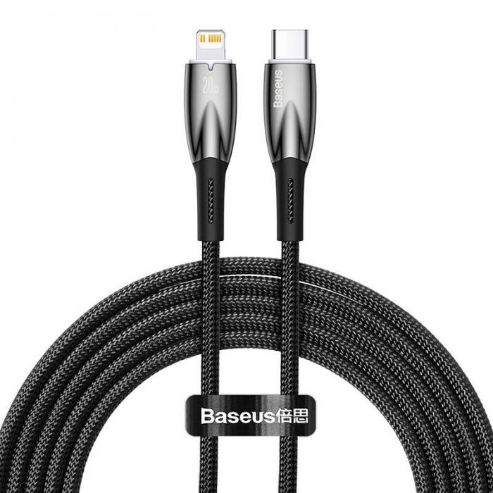 Cables - USB-C cable for Lightning Baseus Glimmer Series, 20W, 2m (Black) CADH000101 - quick order from manufacturer