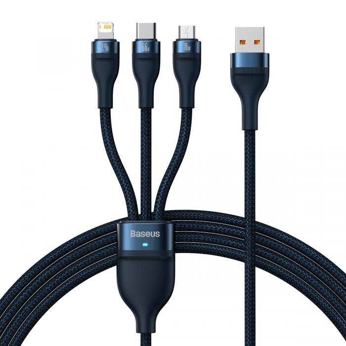 Discontinued - 3in1 USB cable Baseus USB 3in1 Baseus Flash Series, USB-C + Micro + Lightning 