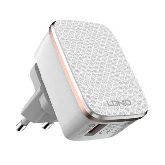 Telefonų, planšetinių kompiuterių ir GPS įkrovikliai - LDNIO Wall charger A1204Q 18W + Lightning cable A1204Q Lightning - быстры