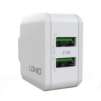 Kabeļi - Wall charger LDNIO A2201 2USB + Lightning cable A2201 Lightning - быстрый заказ от производителя