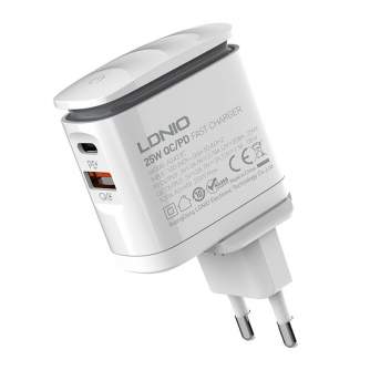 Wall charger - Wall charger LDNIO A2423C USB, USB-C + MicroUSB cable A2423C Micro - quick order from manufacturer