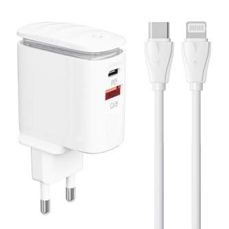 Cables - Wall charger LDNIO A2423C USB, USB-C + USB-C - Lightning cable A2423C Type C to lig - quick order from manufacturer