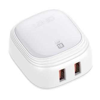 Kabeļi - Wall charger LDNIO A2512Q 2USB 18W + Lightning cable A2512Q Lightning - быстрый заказ от производителя