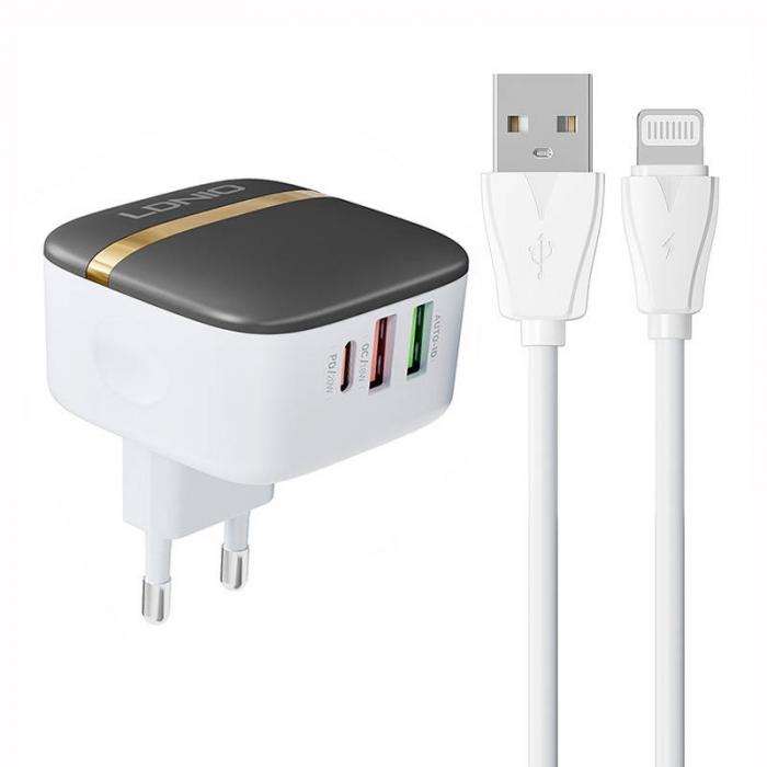 Wall charger - Wall charger LDNIO A3513Q 2USB, USB-C 32W + Lightning cable A3513Q Lightning - quick order from manufacturer