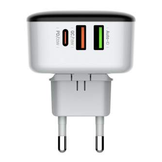 Telefonų, planšetinių kompiuterių ir GPS įkrovikliai - Wall charger LDNIO A3513Q 2USB, USB-C 32W + Lightning cable A3513Q Lightn