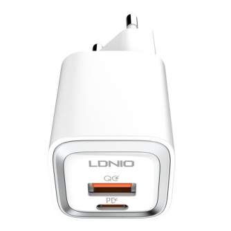 Telefonų, planšetinių kompiuterių ir GPS įkrovikliai - Wall charger LDNIO A2318C USB, USB-C 20W + USB-C - Lightning Cable A2318C