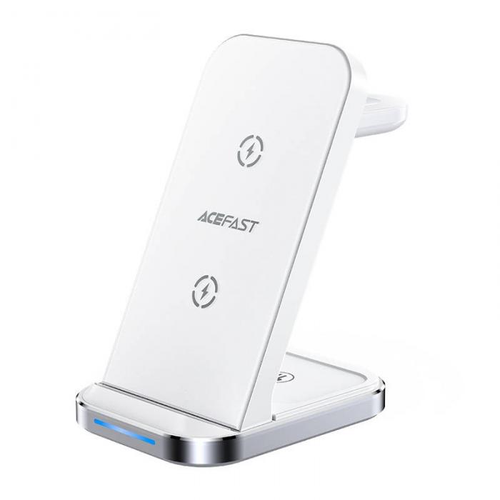 Kabeļi - Inductive charger 3in1 Qi with stand Acefast E15 15W (white) E15 white - ātri pasūtīt no ražotāja