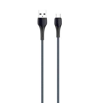 Kabeļi - LDNIO LS521 1m USB - Micro USB Cable (Grey-Blue) LS521 micro - ātri pasūtīt no ražotāja