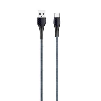 Kabeļi - LDNIO LS522 USB - USB-C 2m Cable (Grey-Blue) LS522 type c - ātri pasūtīt no ražotāja